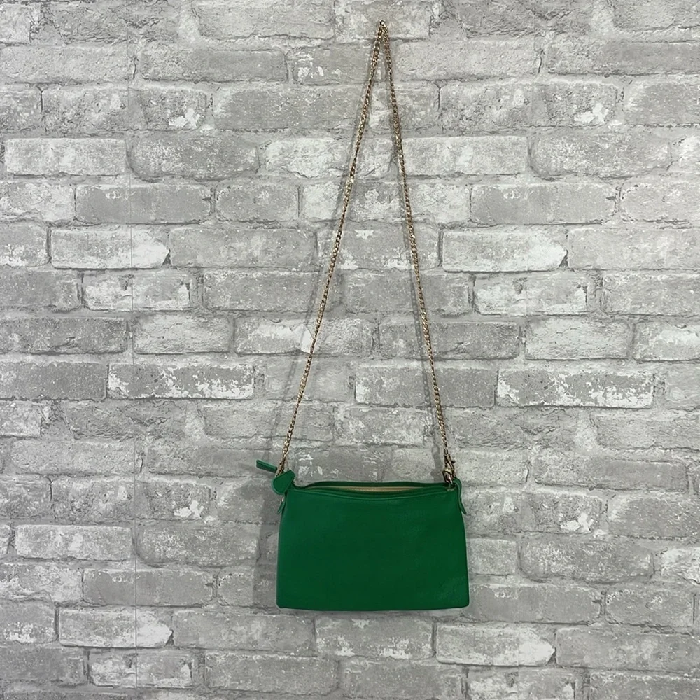 Charming Charlie Green Crossbody Bag with Chain Strap